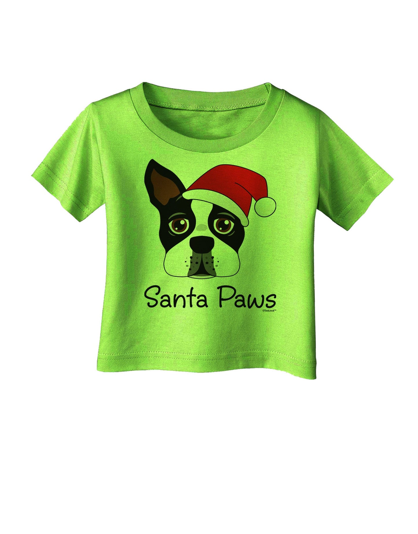 Santa Paws Christmas Dog Infant T-Shirt-Infant T-Shirt-TooLoud-Lime-Green-06-Months-Davson Sales