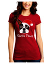 Santa Paws Christmas Dog Juniors Crew Dark T-Shirt-T-Shirts Juniors Tops-TooLoud-Red-Juniors Fitted Small-Davson Sales