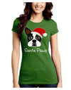 Santa Paws Christmas Dog Juniors Crew Dark T-Shirt-T-Shirts Juniors Tops-TooLoud-Kiwi-Green-Juniors Fitted Small-Davson Sales