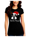 Santa Paws Christmas Dog Juniors Crew Dark T-Shirt-T-Shirts Juniors Tops-TooLoud-Black-Juniors Fitted Small-Davson Sales