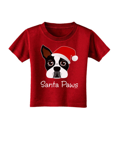 Santa Paws Christmas Dog Toddler T-Shirt Dark-Toddler T-Shirt-TooLoud-Clover-Green-2T-Davson Sales