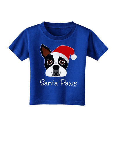 Santa Paws Christmas Dog Toddler T-Shirt Dark-Toddler T-Shirt-TooLoud-Red-2T-Davson Sales