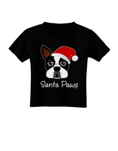 Santa Paws Christmas Dog Toddler T-Shirt Dark-Toddler T-Shirt-TooLoud-Black-2T-Davson Sales