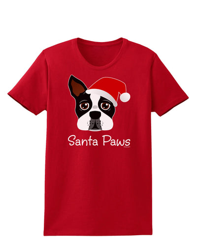 Santa Paws Christmas Dog Womens Dark T-Shirt-TooLoud-Red-X-Small-Davson Sales