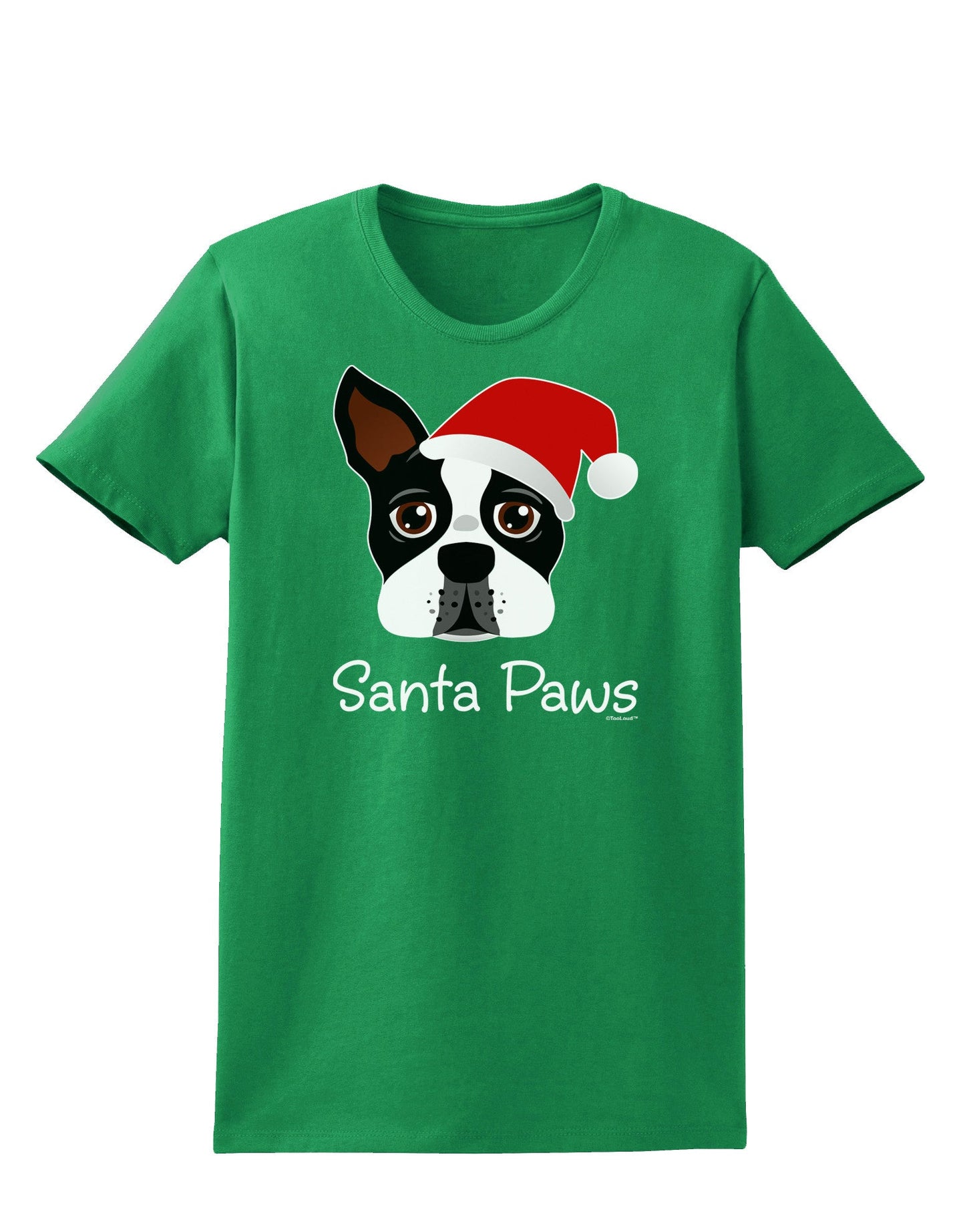 Santa Paws Christmas Dog Womens Dark T-Shirt-TooLoud-Kelly-Green-X-Small-Davson Sales