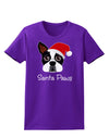 Santa Paws Christmas Dog Womens Dark T-Shirt-TooLoud-Purple-X-Small-Davson Sales