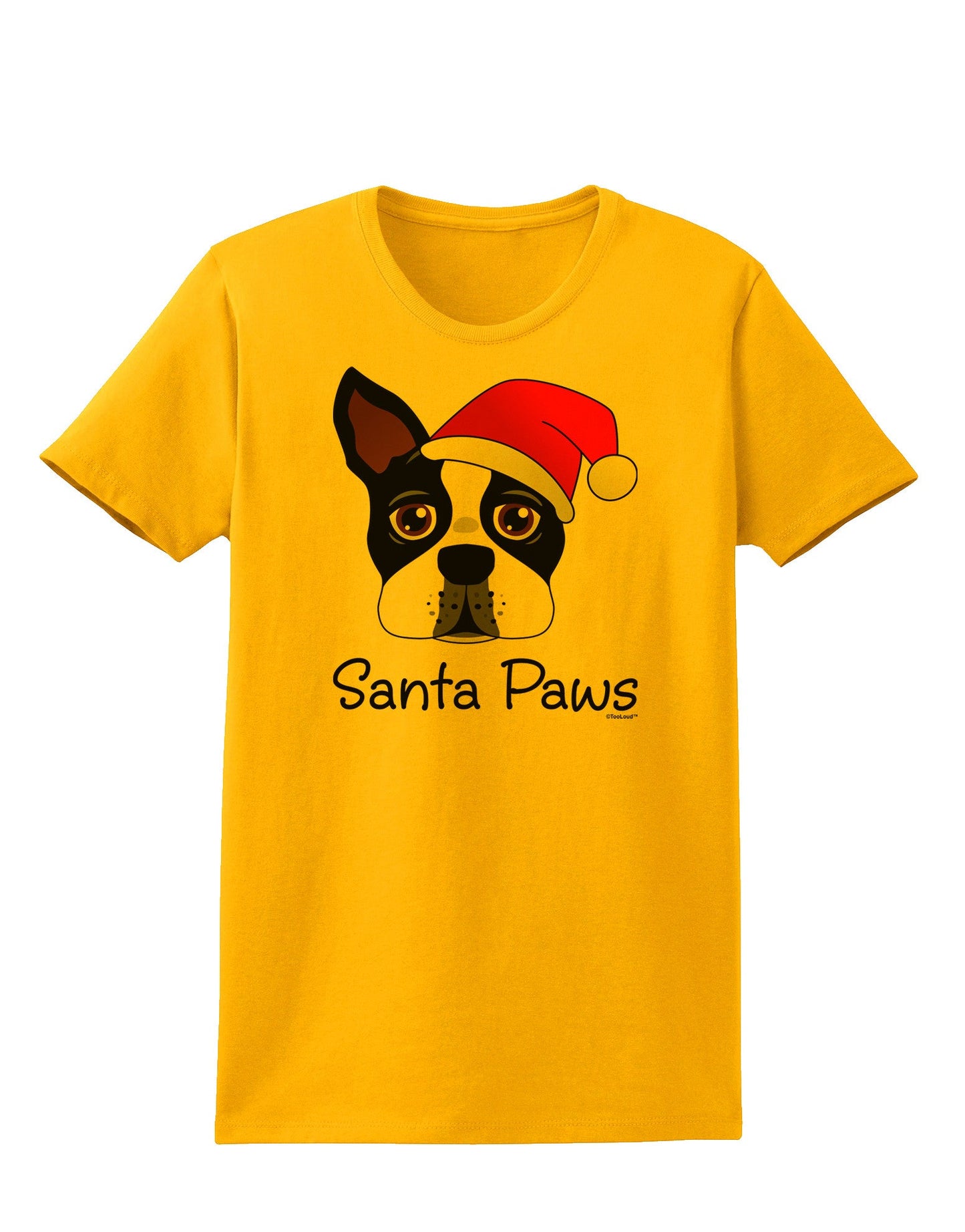 Santa Paws Christmas Dog Womens T-Shirt-Womens T-Shirt-TooLoud-Gold-X-Small-Davson Sales