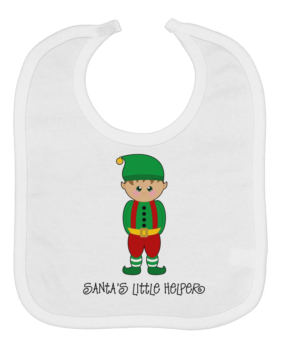 Santa's Little Helper Christmas Elf Boy Baby Bib