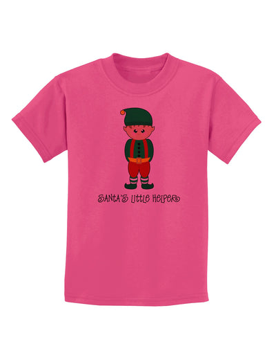 Santa's Little Helper Christmas Elf Boy Childrens T-Shirt-Childrens T-Shirt-TooLoud-Sangria-X-Small-Davson Sales