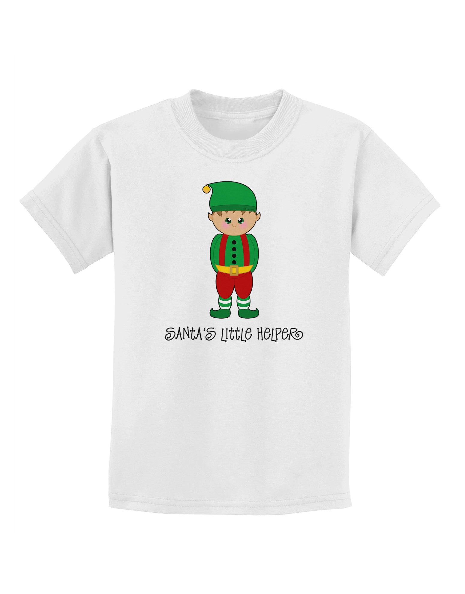Santa's Little Helper Christmas Elf Boy Childrens T-Shirt-Childrens T-Shirt-TooLoud-White-X-Small-Davson Sales