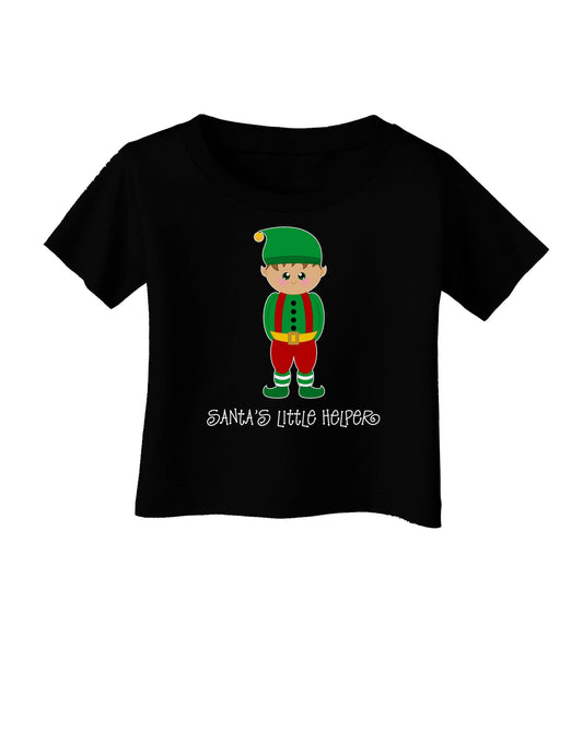 Santa's Little Helper Christmas Elf Boy Infant T-Shirt Dark-Infant T-Shirt-TooLoud-Black-06-Months-Davson Sales