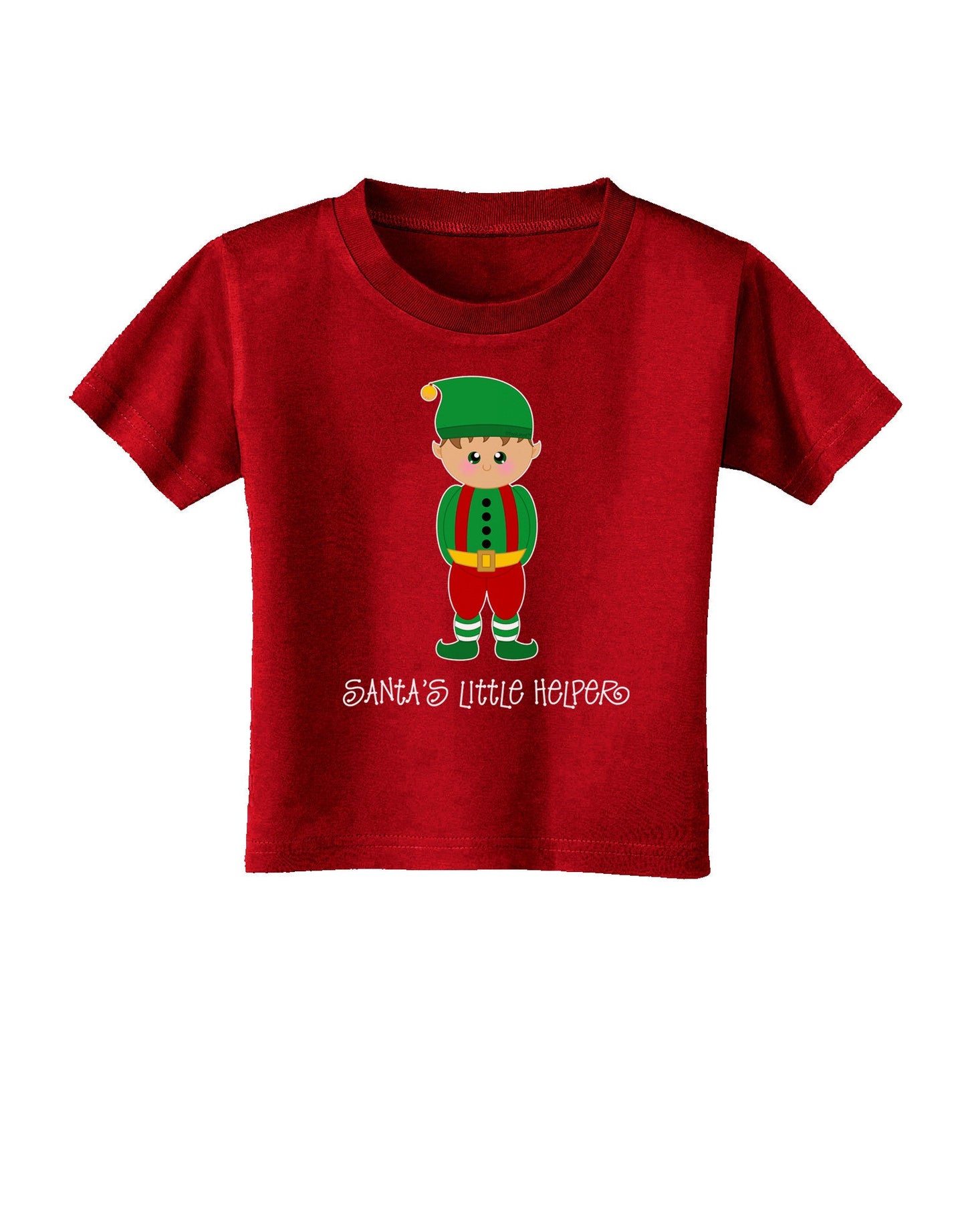 Santa's Little Helper Christmas Elf Boy Toddler T-Shirt Dark-Toddler T-Shirt-TooLoud-Clover-Green-2T-Davson Sales