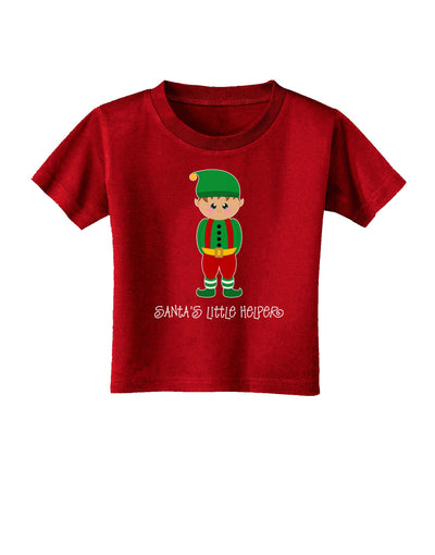 Santa's Little Helper Christmas Elf Boy Toddler T-Shirt Dark-Toddler T-Shirt-TooLoud-Clover-Green-2T-Davson Sales