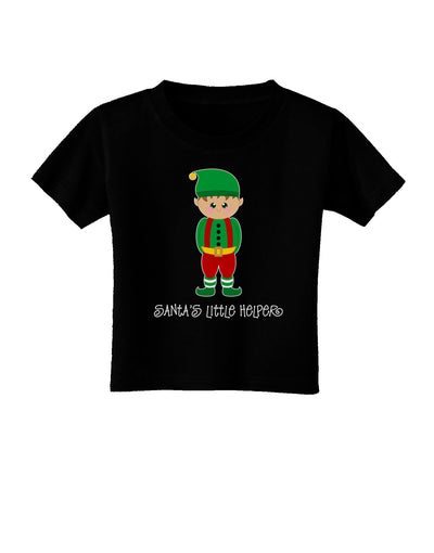 Santa's Little Helper Christmas Elf Boy Toddler T-Shirt Dark-Toddler T-Shirt-TooLoud-Black-2T-Davson Sales