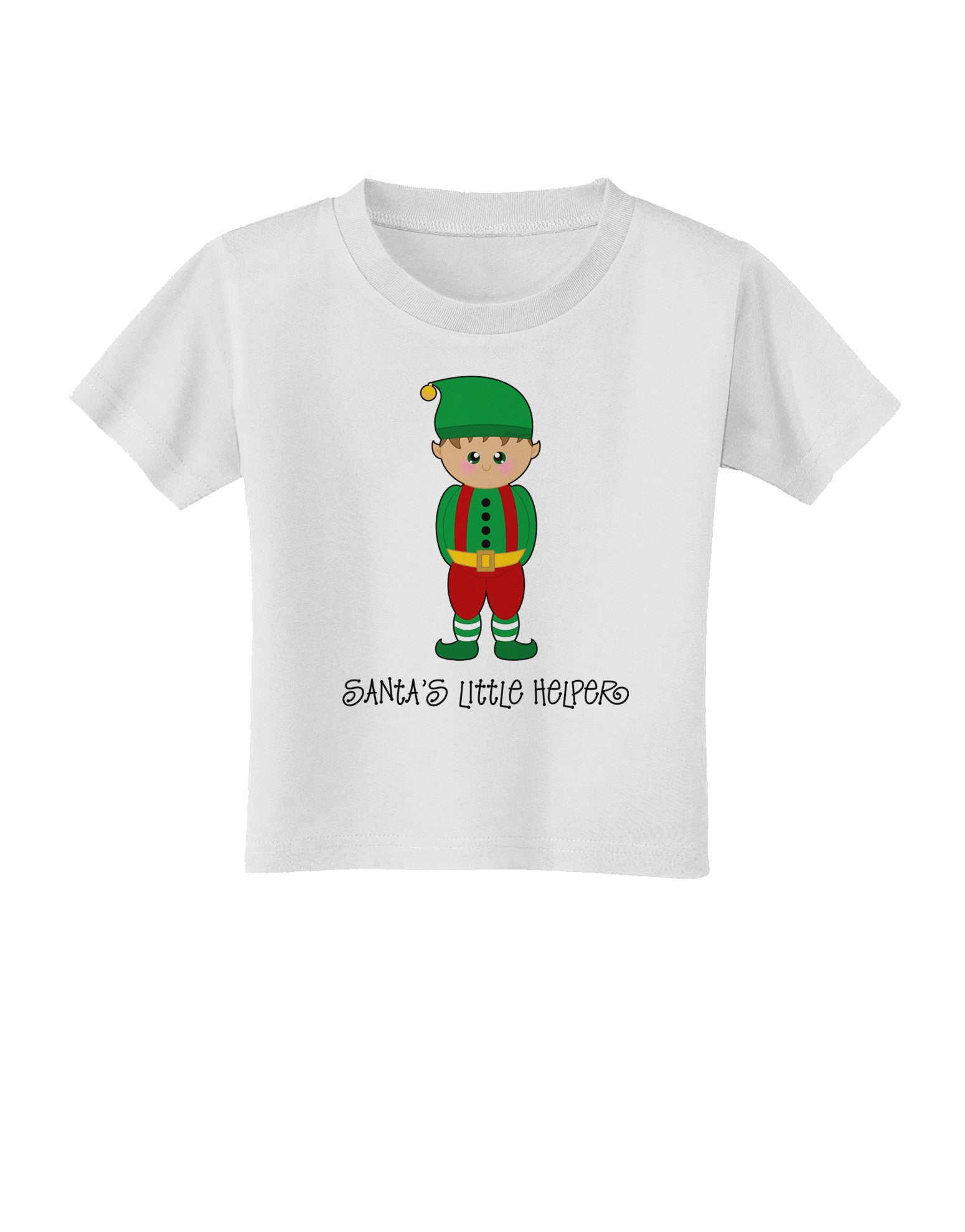 Santa's Little Helper Christmas Elf Boy Toddler T-Shirt-Toddler T-Shirt-TooLoud-White-2T-Davson Sales
