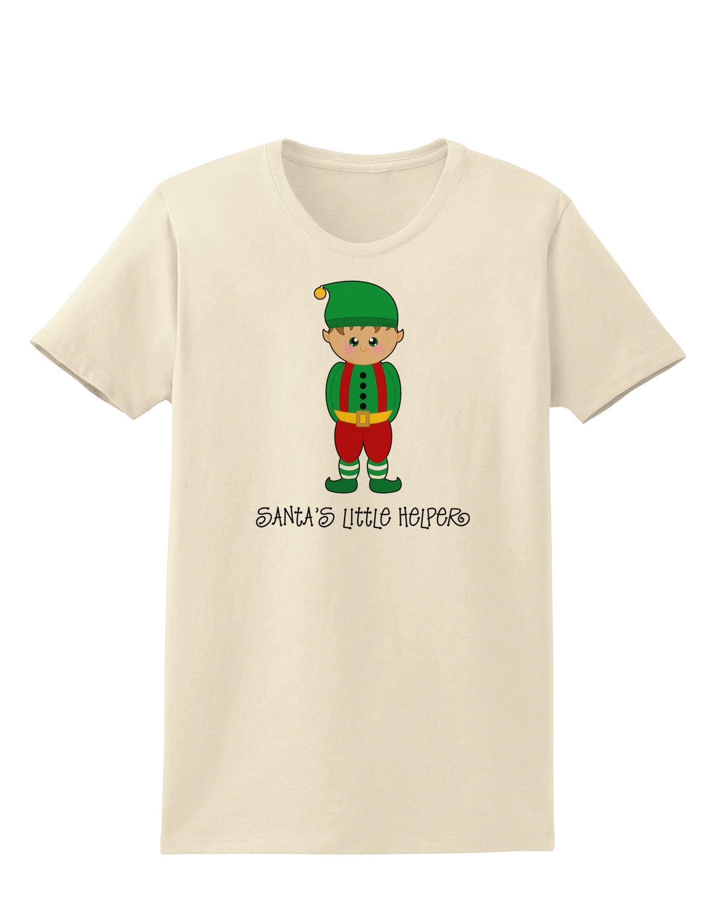 Santa's Little Helper Christmas Elf Boy Womens T-Shirt-Womens T-Shirt-TooLoud-Natural-X-Small-Davson Sales