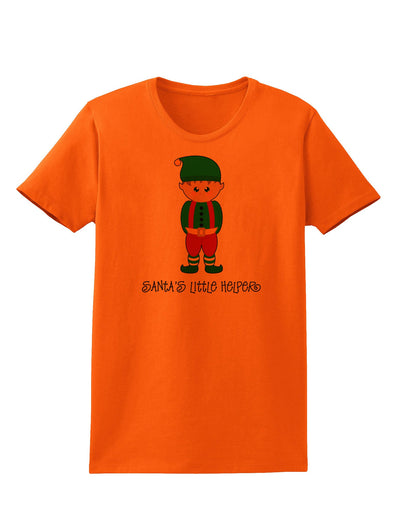 Santa's Little Helper Christmas Elf Boy Womens T-Shirt-Womens T-Shirt-TooLoud-Orange-X-Small-Davson Sales