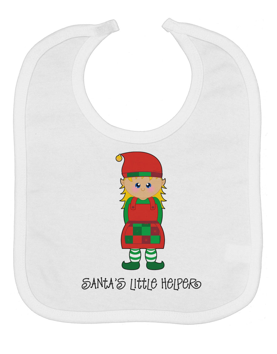 Santa's Little Helper Christmas Elf Girl Baby Bib