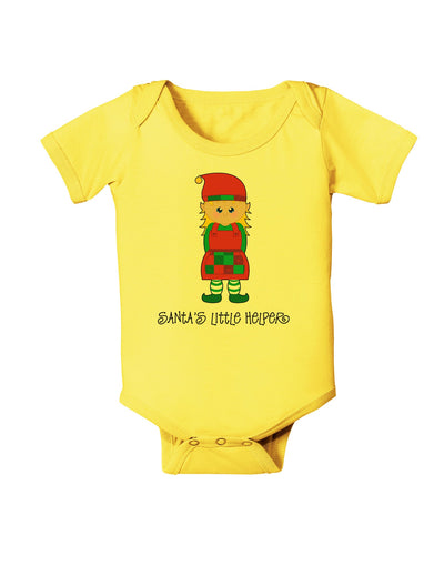 Santa's Little Helper Christmas Elf Girl Baby Romper Bodysuit-Baby Romper-TooLoud-Yellow-06-Months-Davson Sales