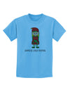 Santa's Little Helper Christmas Elf Girl Childrens T-Shirt-Childrens T-Shirt-TooLoud-Aquatic-Blue-X-Small-Davson Sales