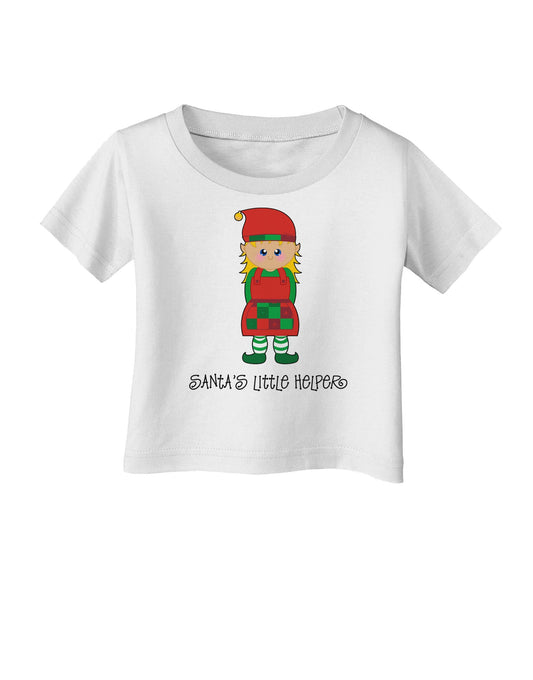 Santa's Little Helper Christmas Elf Girl Infant T-Shirt-Infant T-Shirt-TooLoud-White-06-Months-Davson Sales
