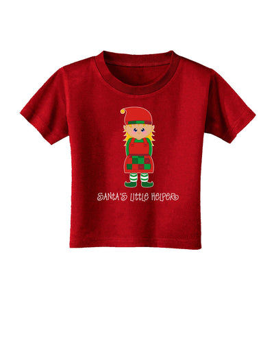 Santa's Little Helper Christmas Elf Girl Toddler T-Shirt Dark-Toddler T-Shirt-TooLoud-Clover-Green-2T-Davson Sales