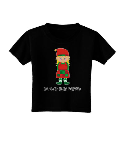 Santa's Little Helper Christmas Elf Girl Toddler T-Shirt Dark-Toddler T-Shirt-TooLoud-Black-2T-Davson Sales