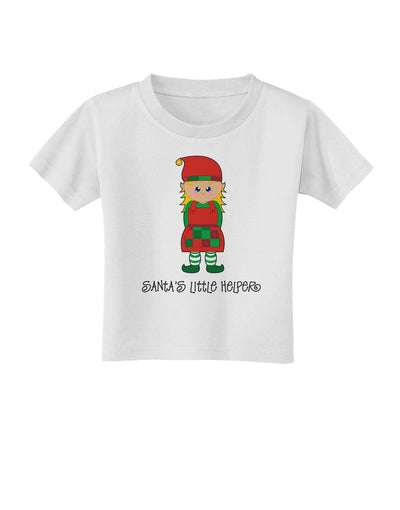 Santa's Little Helper Christmas Elf Girl Toddler T-Shirt-Toddler T-Shirt-TooLoud-White-2T-Davson Sales