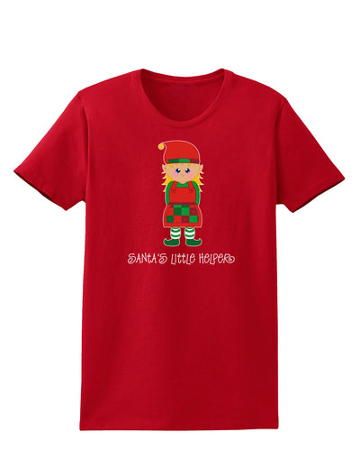 Santa's Little Helper Christmas Elf Girl Womens Dark T-Shirt-TooLoud-Red-X-Small-Davson Sales