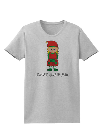 Santa's Little Helper Christmas Elf Girl Womens T-Shirt-Womens T-Shirt-TooLoud-AshGray-X-Small-Davson Sales