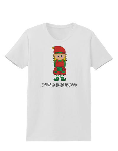 Santa's Little Helper Christmas Elf Girl Womens T-Shirt-Womens T-Shirt-TooLoud-White-X-Small-Davson Sales