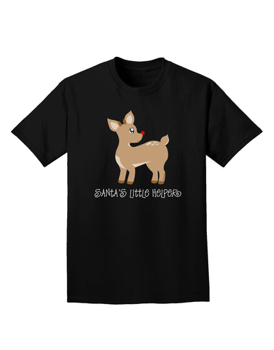 Santa's Little Helper Cute Rudolph - Christmas Adult Dark T-Shirt by TooLoud-Mens T-Shirt-TooLoud-Black-Small-Davson Sales