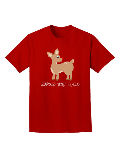 Santa's Little Helper Cute Rudolph - Christmas Adult Dark T-Shirt by TooLoud-Mens T-Shirt-TooLoud-Red-Small-Davson Sales