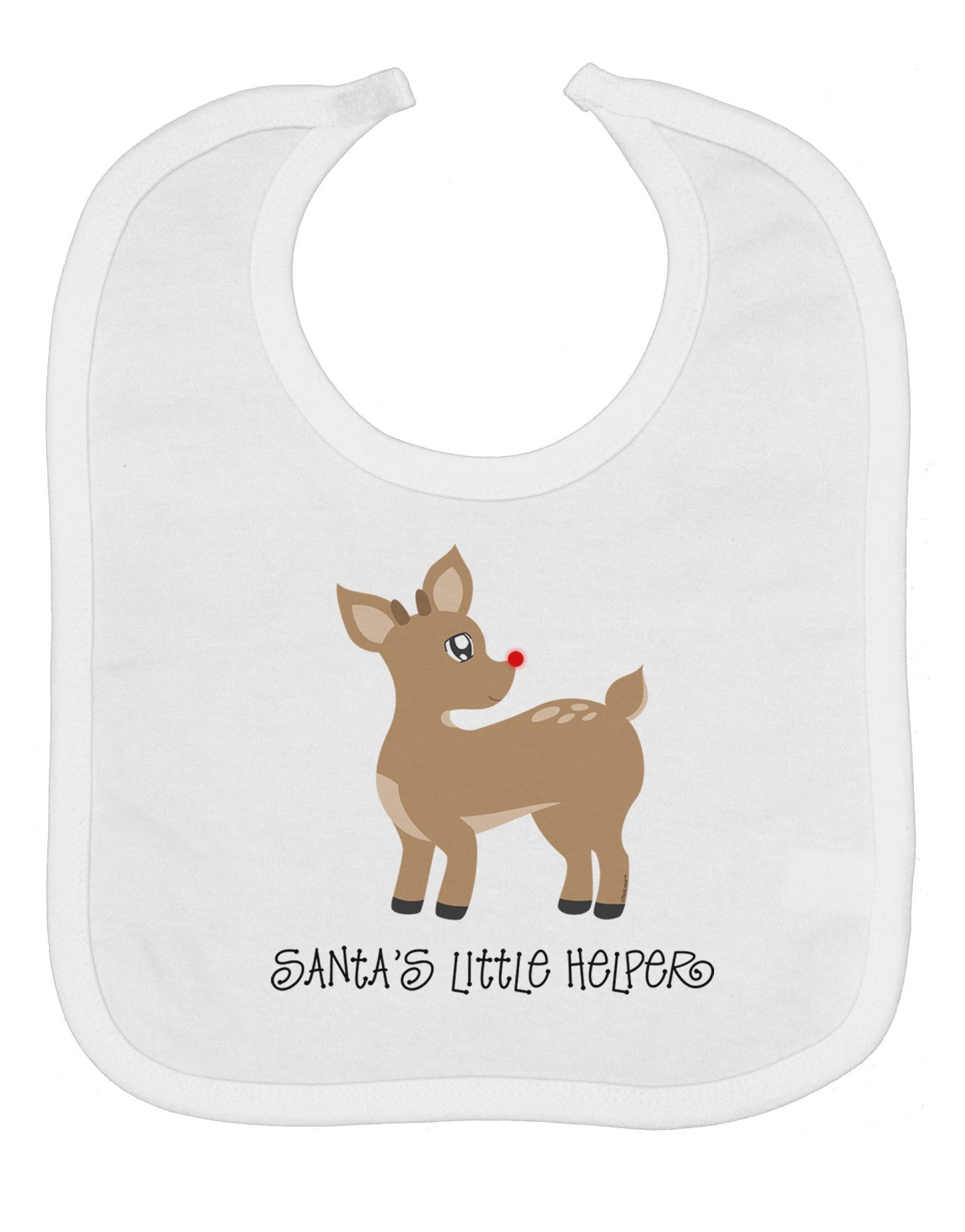 Santa's Little Helper Cute Rudolph - Christmas Baby Bib by TooLoud