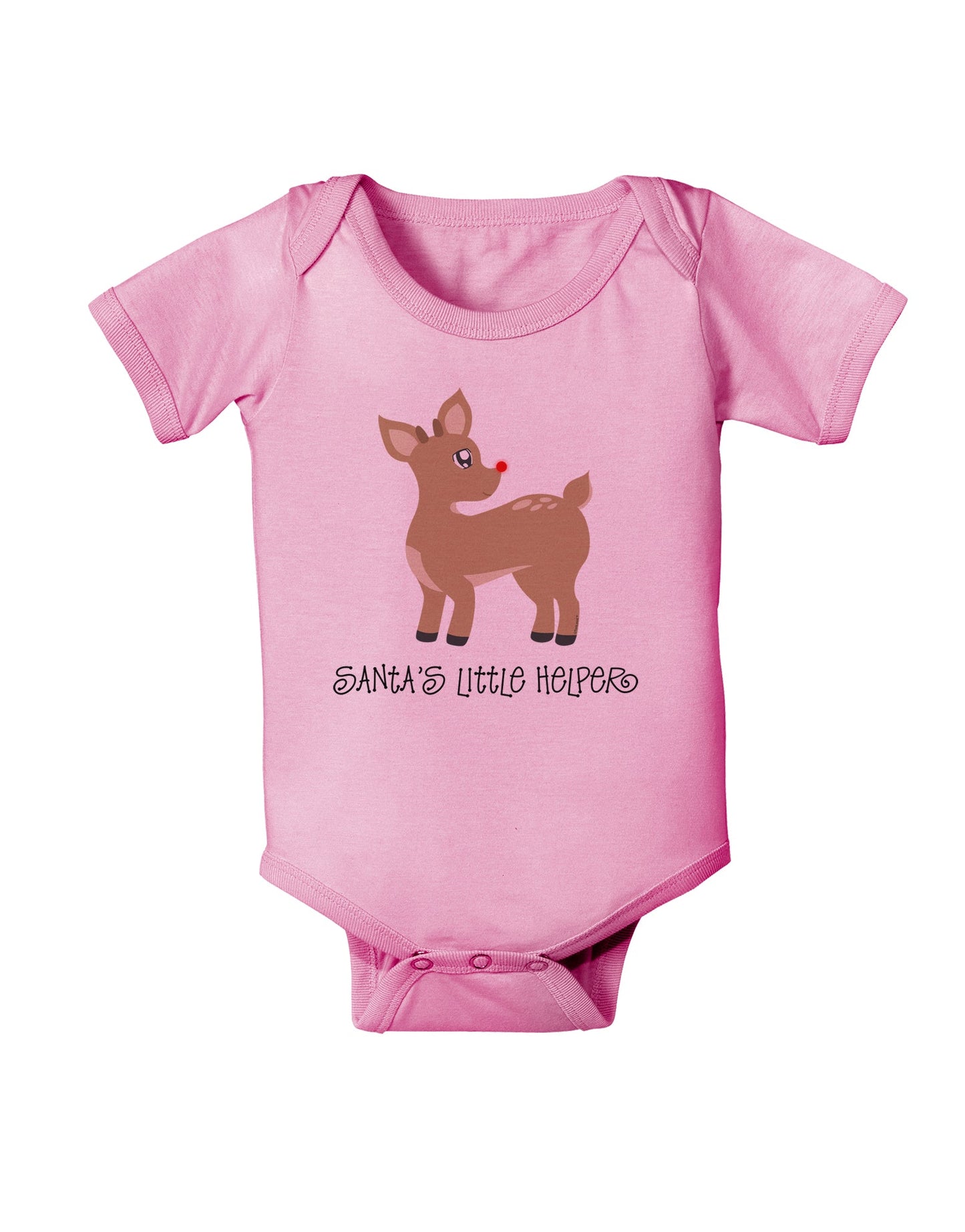 Santa's Little Helper Cute Rudolph - Christmas Baby Romper Bodysuit by TooLoud-Baby Romper-TooLoud-Light-Pink-06-Months-Davson Sales