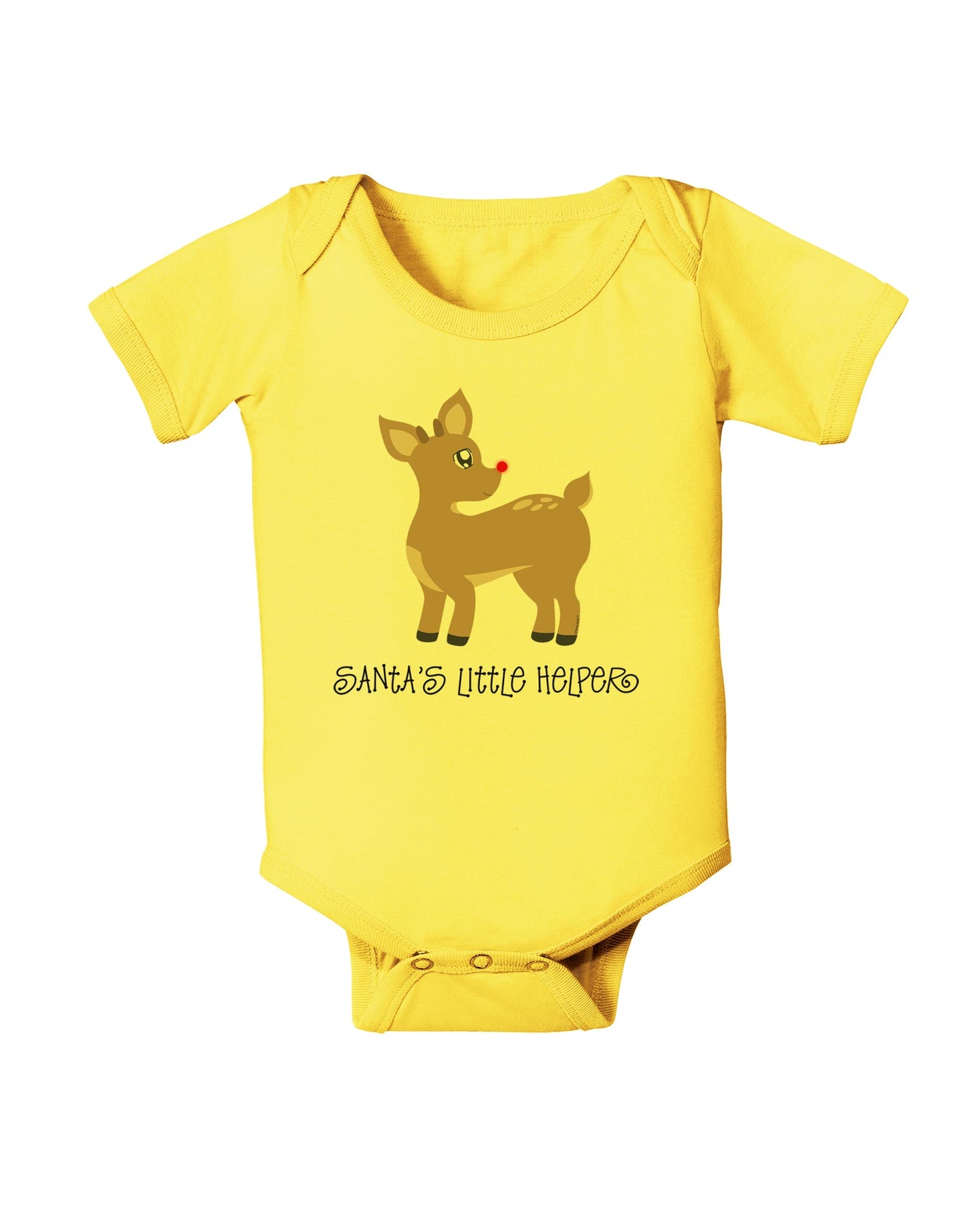 Santa's Little Helper Cute Rudolph - Christmas Baby Romper Bodysuit by TooLoud-Baby Romper-TooLoud-Yellow-06-Months-Davson Sales