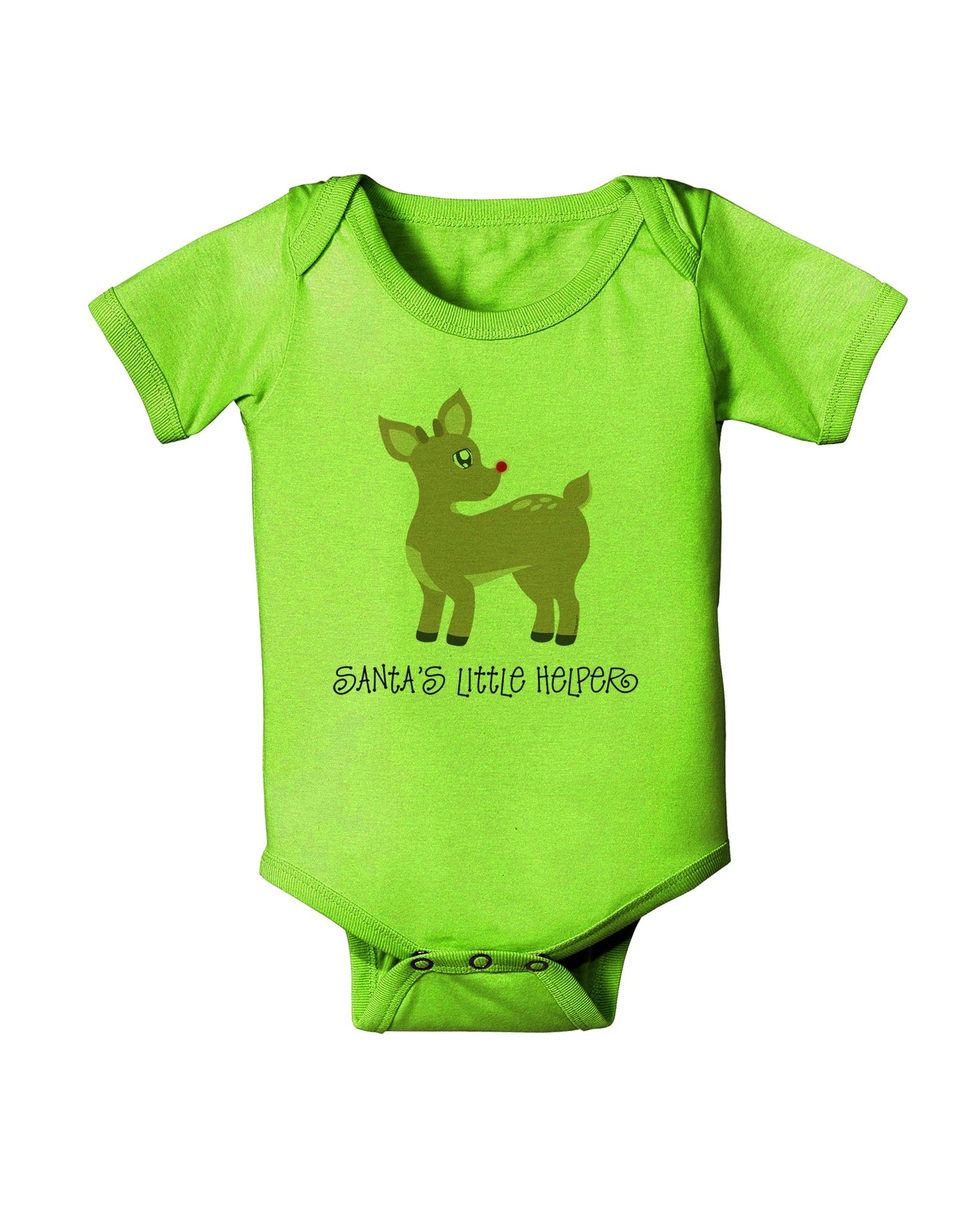 Santa's Little Helper Cute Rudolph - Christmas Baby Romper Bodysuit by TooLoud-Baby Romper-TooLoud-Lime-Green-06-Months-Davson Sales