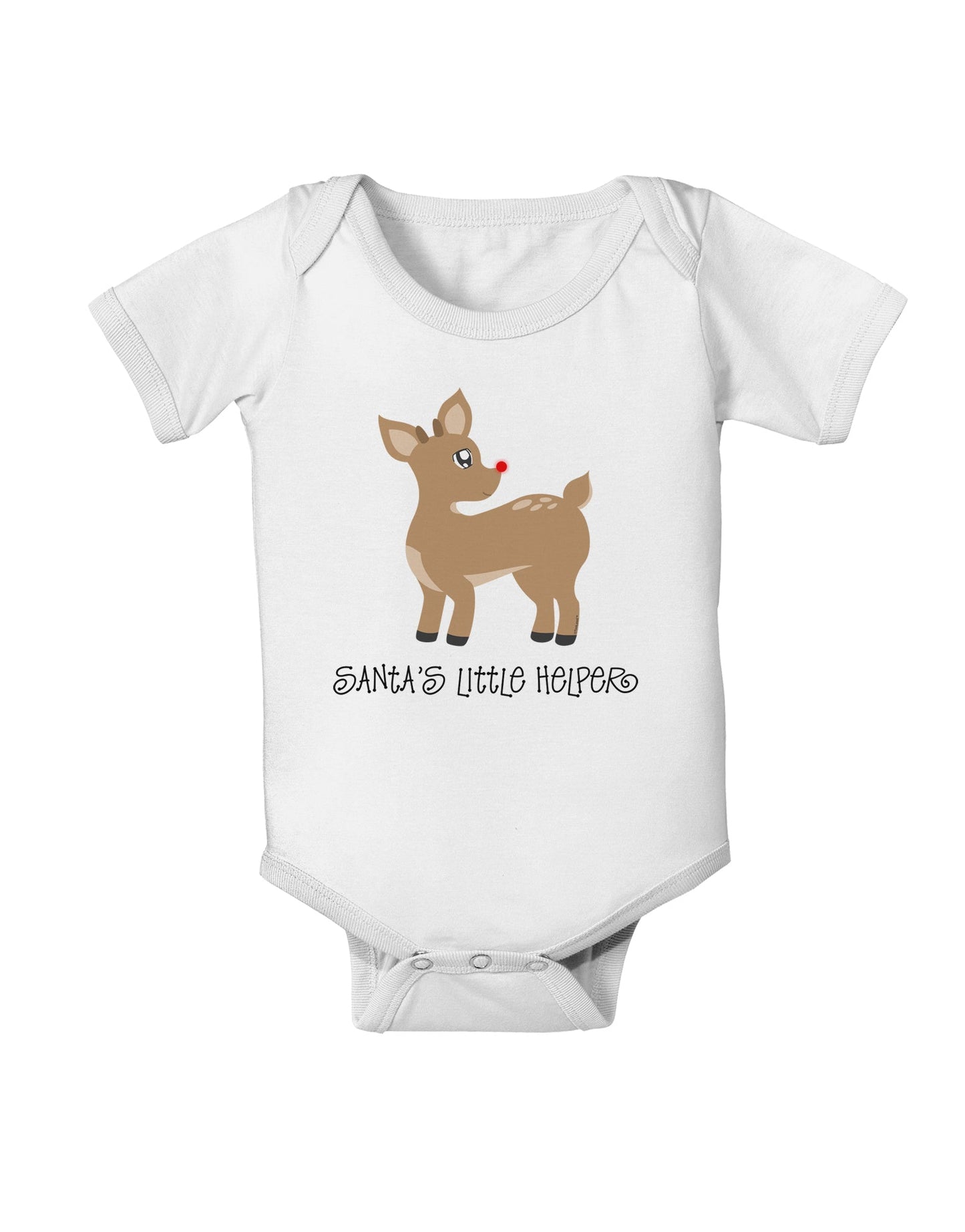 Santa's Little Helper Cute Rudolph - Christmas Baby Romper Bodysuit by TooLoud-Baby Romper-TooLoud-White-06-Months-Davson Sales