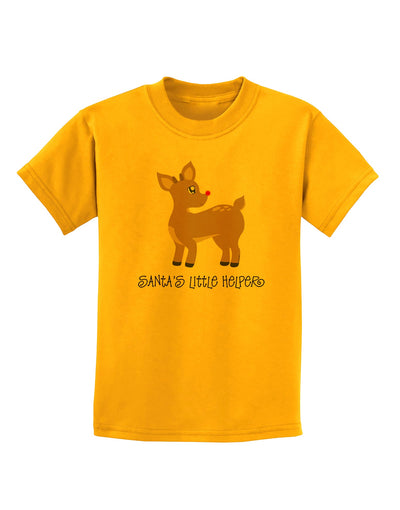 Santa's Little Helper Cute Rudolph - Christmas Childrens T-Shirt by TooLoud-Childrens T-Shirt-TooLoud-Gold-X-Small-Davson Sales