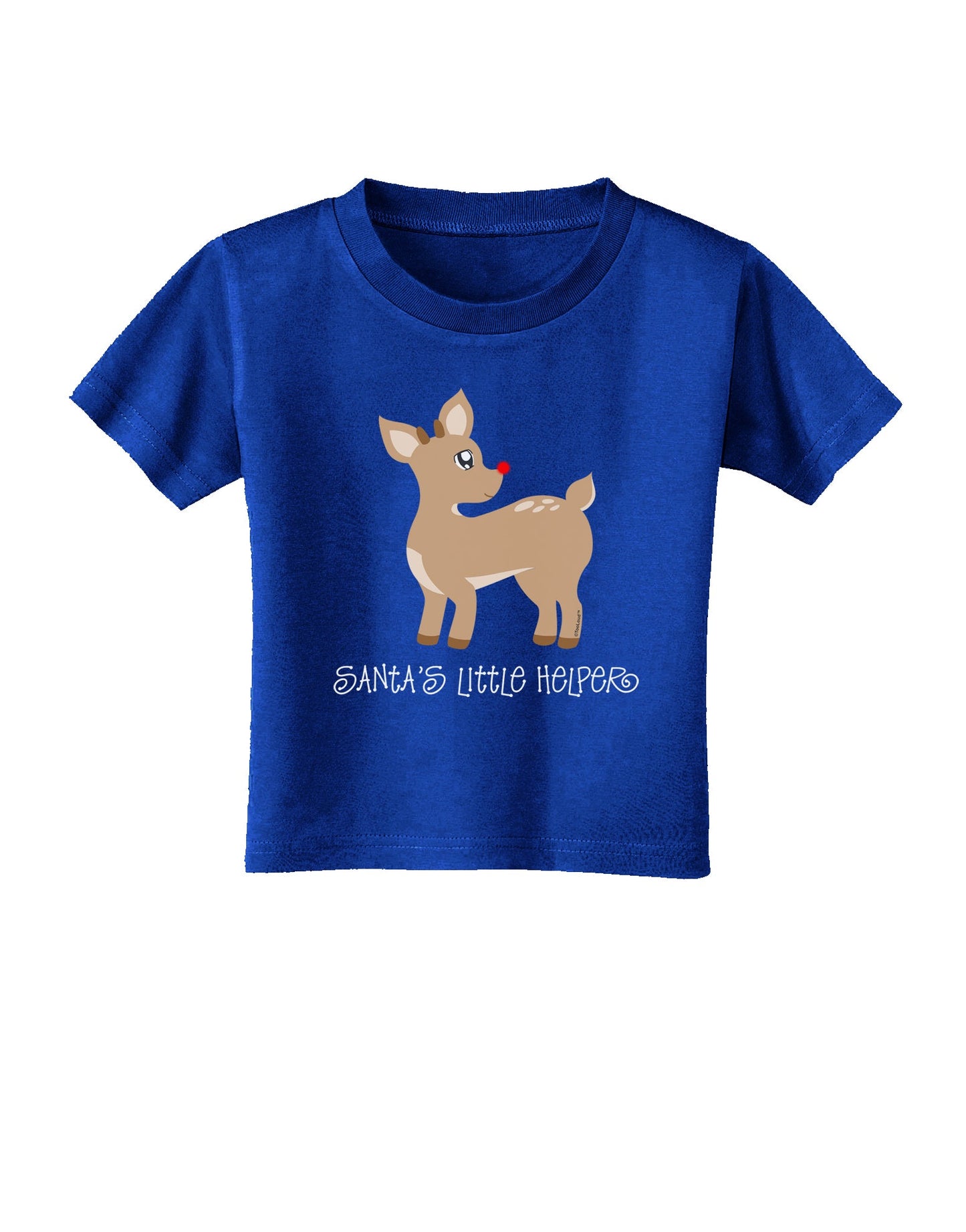 Santa's Little Helper Cute Rudolph - Christmas Toddler T-Shirt Dark by TooLoud-Toddler T-Shirt-TooLoud-Red-2T-Davson Sales
