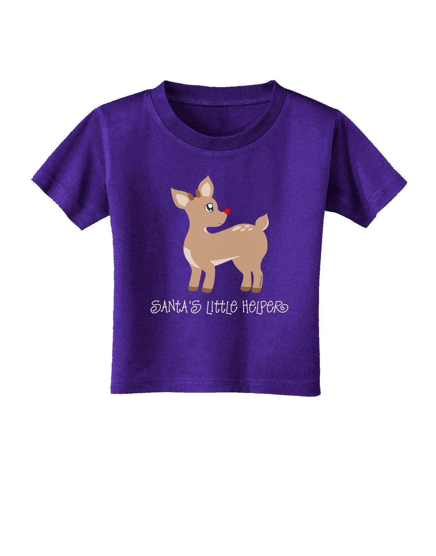Santa's Little Helper Cute Rudolph - Christmas Toddler T-Shirt Dark by TooLoud-Toddler T-Shirt-TooLoud-Purple-2T-Davson Sales
