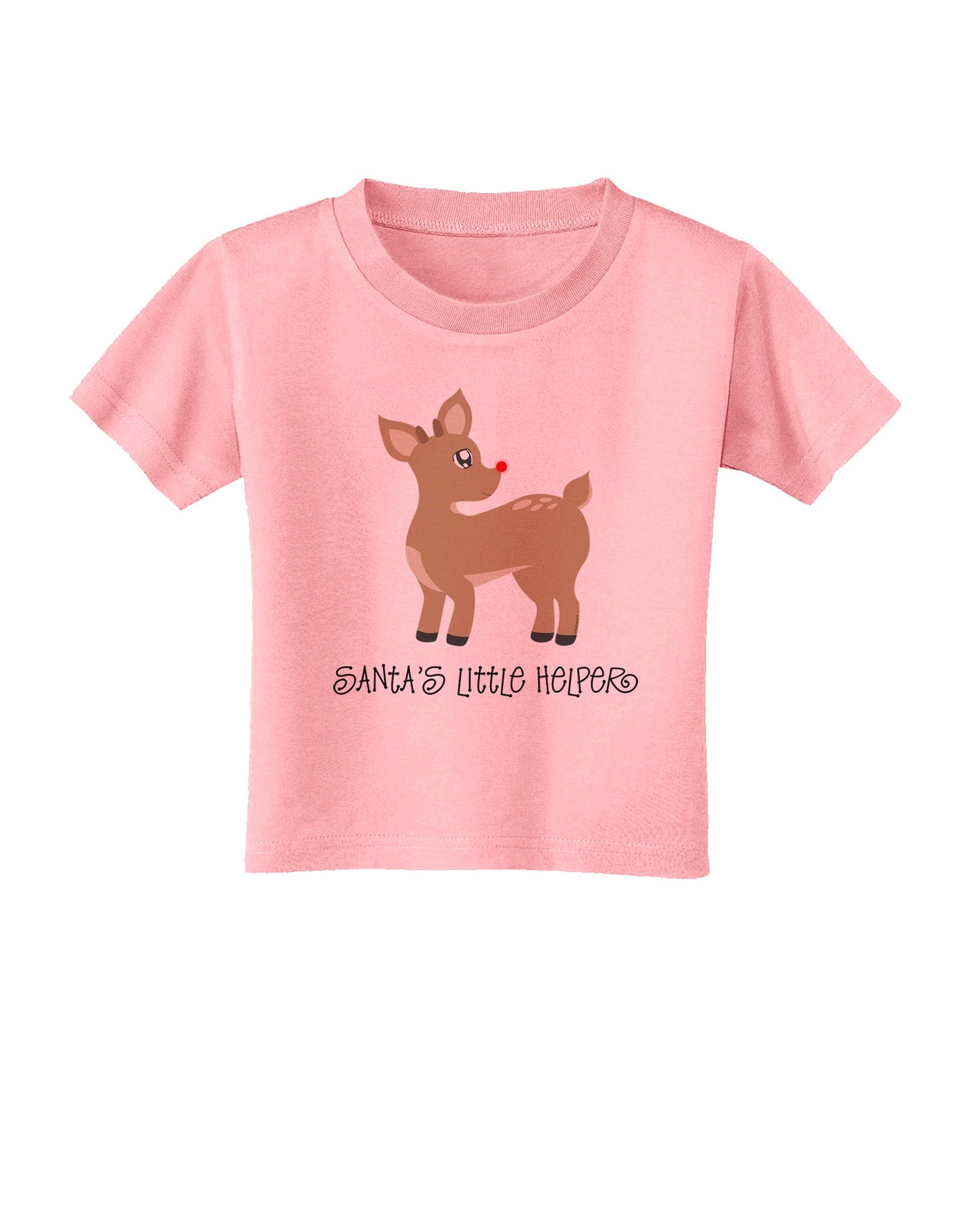 Santa's Little Helper Cute Rudolph - Christmas Toddler T-Shirt by TooLoud-Toddler T-Shirt-TooLoud-Candy-Pink-2T-Davson Sales