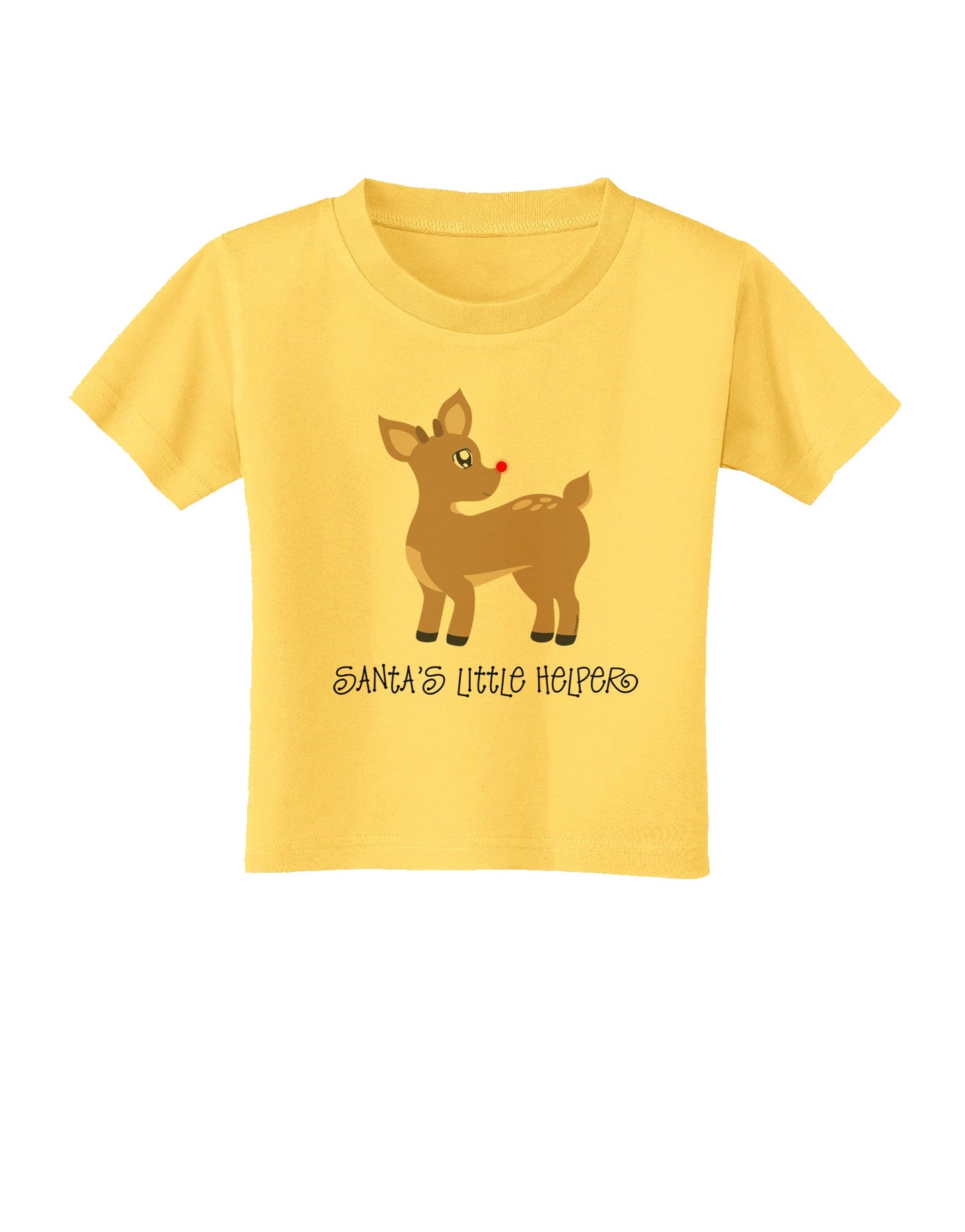 Santa's Little Helper Cute Rudolph - Christmas Toddler T-Shirt by TooLoud-Toddler T-Shirt-TooLoud-Yellow-2T-Davson Sales