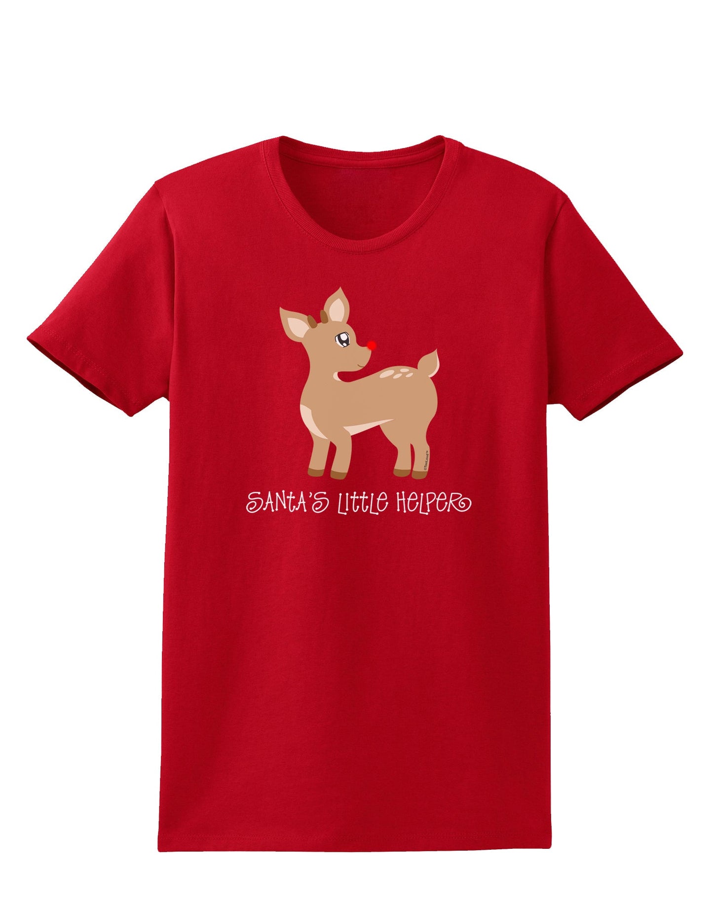 Santa's Little Helper Cute Rudolph - Christmas Womens Dark T-Shirt by TooLoud-Womens T-Shirt-TooLoud-Red-X-Small-Davson Sales