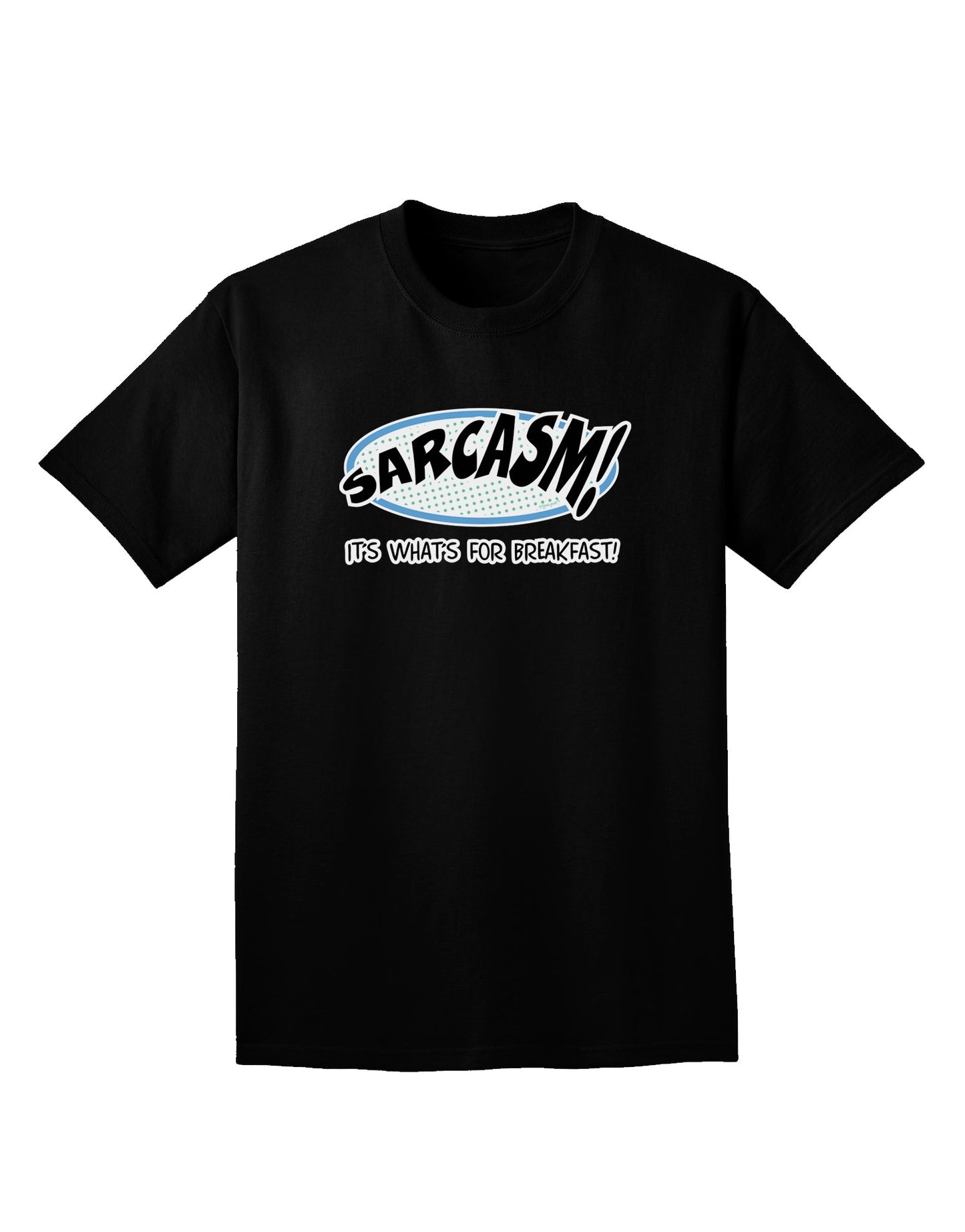 Sarcasm It's What's For Breakfast Adult Dark V-Neck T-Shirt-Mens V-Neck T-Shirt-TooLoud-Black-Small-Davson Sales