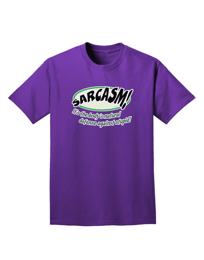 Sarcasm Natural Defense Against Stupid Adult Dark T-Shirt-Mens T-Shirt-TooLoud-Purple-Small-Davson Sales