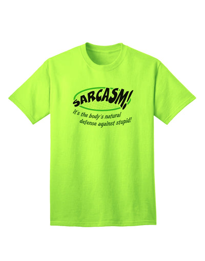 Sarcastic Natural Defense Adult T-Shirt: A Clever Wardrobe Choice for Wit and Humor-Mens T-shirts-TooLoud-Neon-Green-Small-Davson Sales
