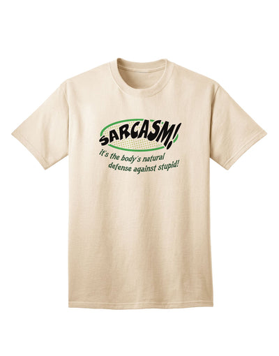 Sarcastic Natural Defense Adult T-Shirt: A Clever Wardrobe Choice for Wit and Humor-Mens T-shirts-TooLoud-Natural-Small-Davson Sales