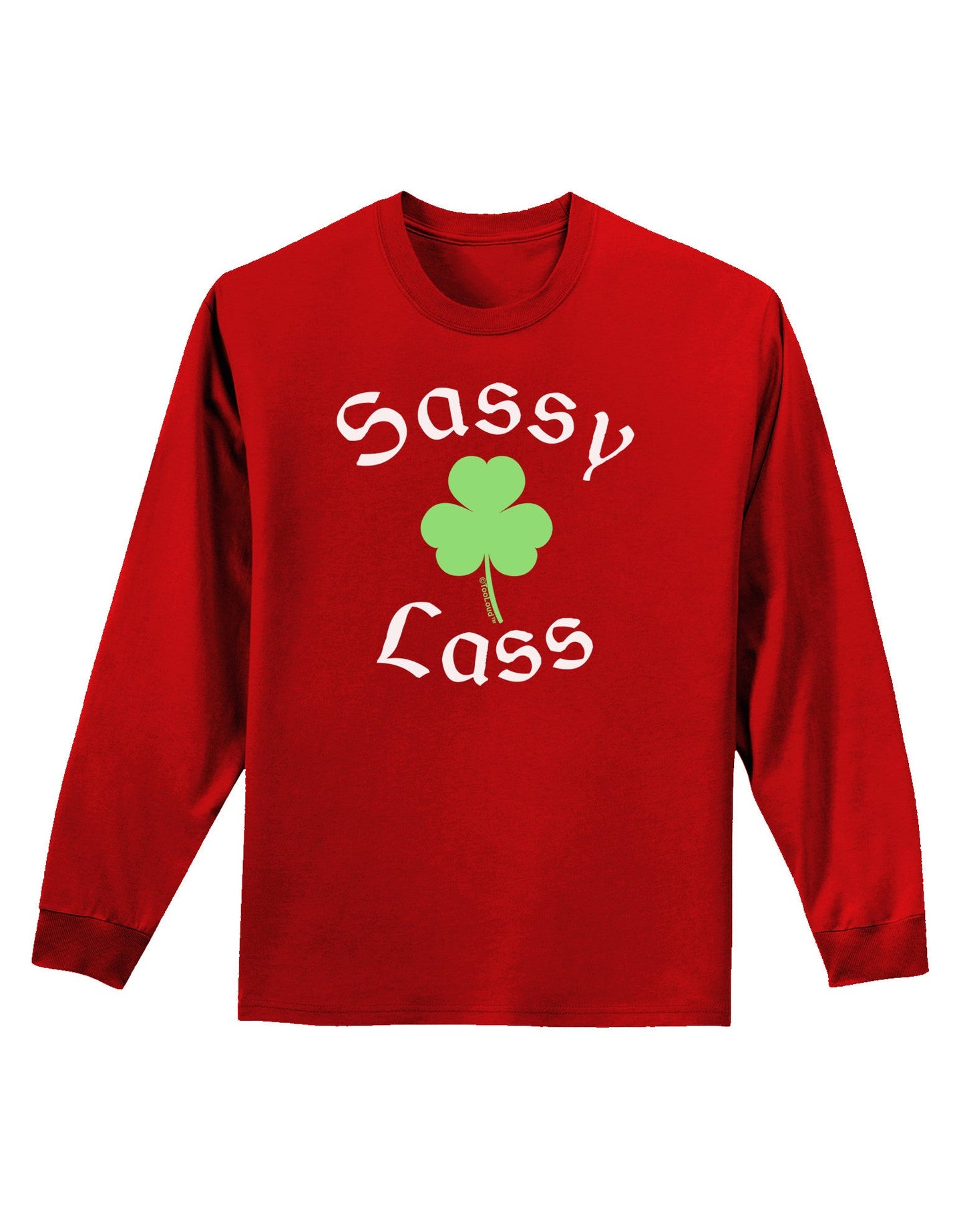 Sassy Lass St Patricks Day Adult Long Sleeve Dark T-Shirt-TooLoud-Red-Small-Davson Sales