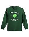 Sassy Lass St Patricks Day Adult Long Sleeve Dark T-Shirt-TooLoud-Dark-Green-Small-Davson Sales